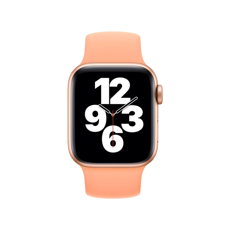 For Apple Watch Series 10 42mm / 9&8&7 41mm / SE 3&SE 2&6&SE&5&4 40mm / 3&2&1 38mm Solid Color Elastic Silicone Watch Band, Size:L 156mm